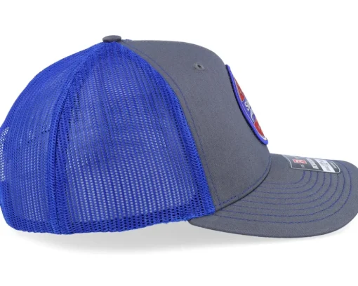 Retro Fishing Logo 112 Split Charcoal/Royal Trucker - Skillfish