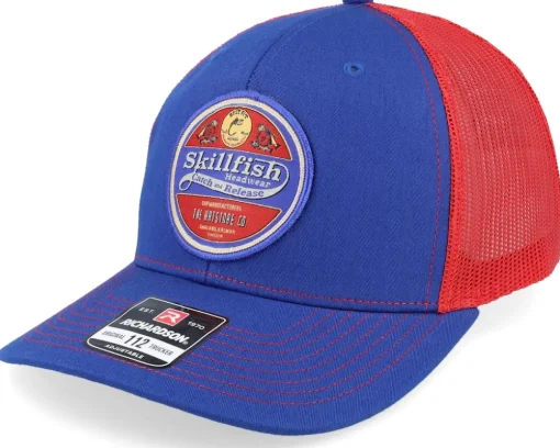 Retro Fishing Logo 112 Split Charcoal/Royal Trucker - Skillfish