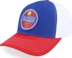 Retro Fishing Logo 312 Tri Royal/White/Red Trucker - Skillfish