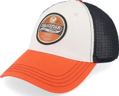 Retro Fishing Logo 111 Tri Stone/Black/Orange Trucker - Skillfish