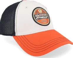 Retro Fishing Logo 111 Tri Stone/Black/Orange Trucker - Skillfish