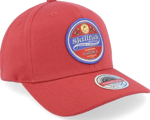 Retro Fishing Logo Burgundy Adjustable - Skillfish