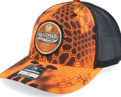 Retro Fishing Logo 112p Kryptek Inferno/Black Trucker - Skillfish
