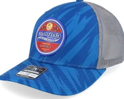 Retro Fishing Logo 112p Streak Royal Camo/Charcoal Trucker - Skillfish