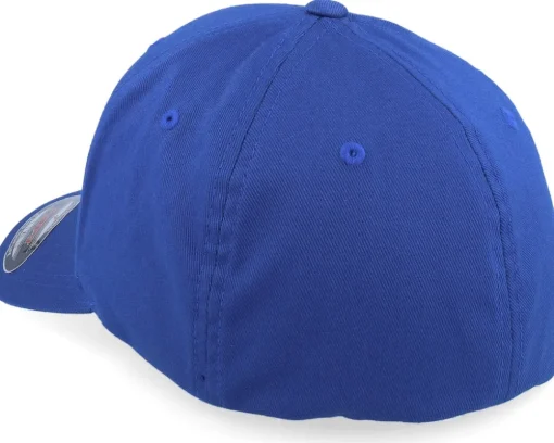 Retro Fishing Logo Wooly Combed Royal Flexfit - Skillfish