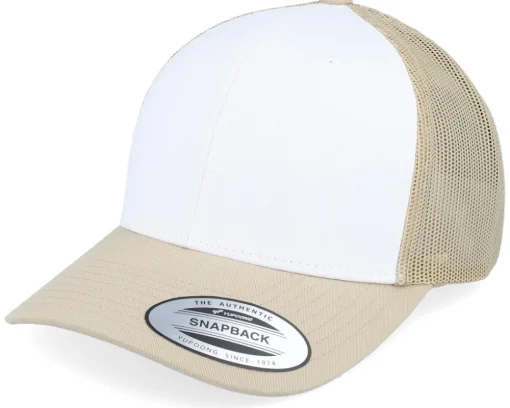 Retro Khaki/White/Khaki Trucker - Yupoong