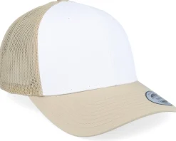Retro Khaki/White/Khaki Trucker - Yupoong