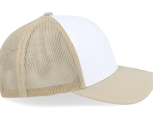 Retro Khaki/White/Khaki Trucker - Yupoong