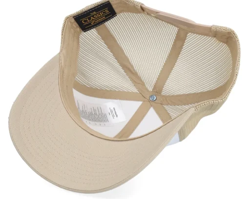 Retro Khaki/White/Khaki Trucker - Yupoong