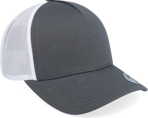Retro 2-Tone Dark Grey/White A-Frame Trucker - Yupoong
