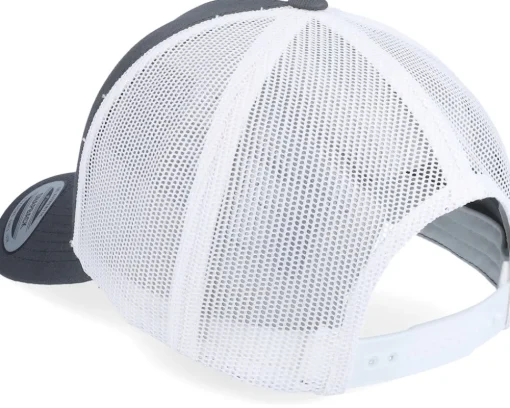 Retro 2-Tone Dark Grey/White A-Frame Trucker - Yupoong