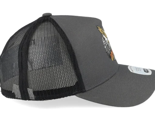 Ridgewood C Hat Charcoal/Black A-Frame Trucker - Brixton