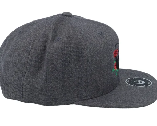 Rose Logo Dark Heather Grey Snapback - Bearded Man