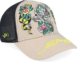 Rose-slither Chinchilla/Black Trucker - Ed Hardy