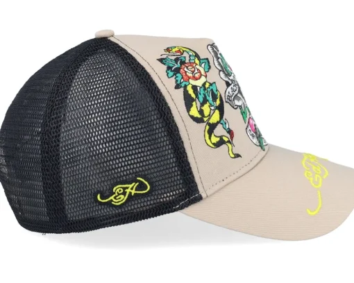 Rose-slither Chinchilla/Black Trucker - Ed Hardy