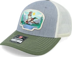 Rouen Duck Patch Heather Grey/Birch/Olive Trucker - Wild Spirit