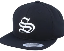 S Letter 3D Black Snapback - Iconic