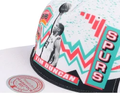 San Antonio Spurs 90's Playa Tim Duncan White Snapback - Mitchell & Ness