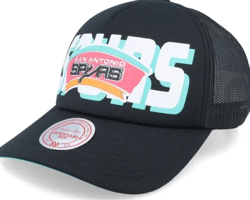 San Antonio Spurs Billboard Hwc Black Trucker - Mitchell & Ness