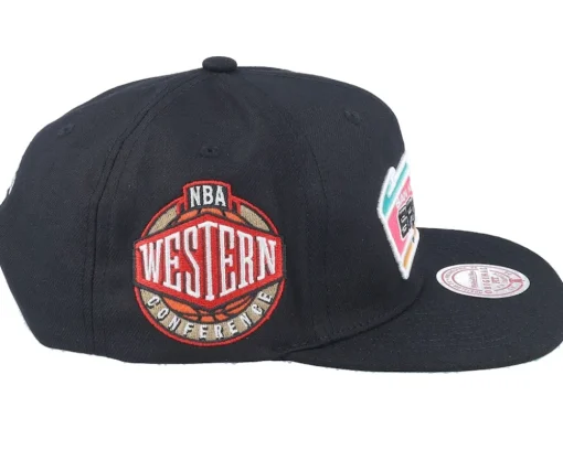 San Antonio Spurs Conference Patch Black Snapback - Mitchell & Ness