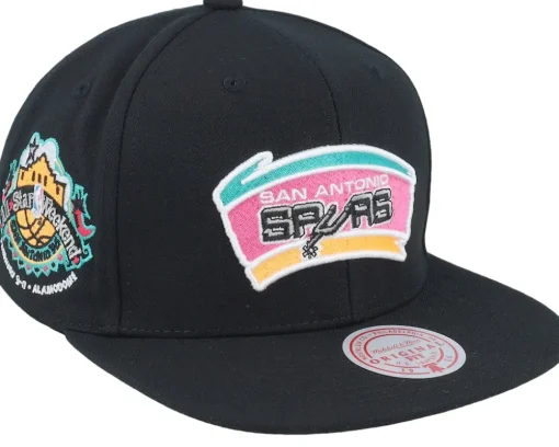 San Antonio Spurs Neon Tropical Hwc Black Snapback - Mitchell & Ness