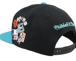 San Antonio Spurs Patch Overload Black/Teal Snapback - Mitchell & Ness