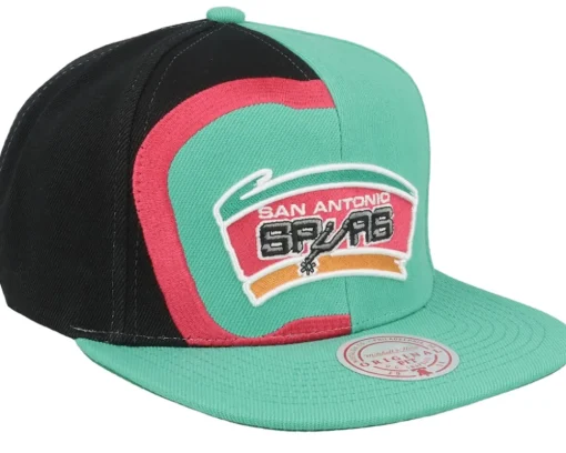 San Antonio Spurs Retroline Teal/Black Snapback - Mitchell & Ness