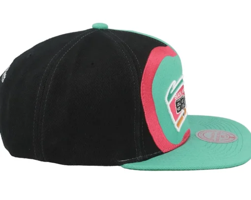 San Antonio Spurs Retroline Teal/Black Snapback - Mitchell & Ness