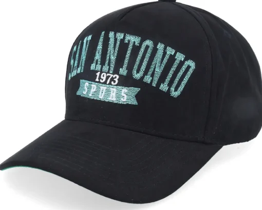 San Antonio Spurs Shady Suede Pro Cap Hwc Black A-frame Adjustable - Mitchell & Ness