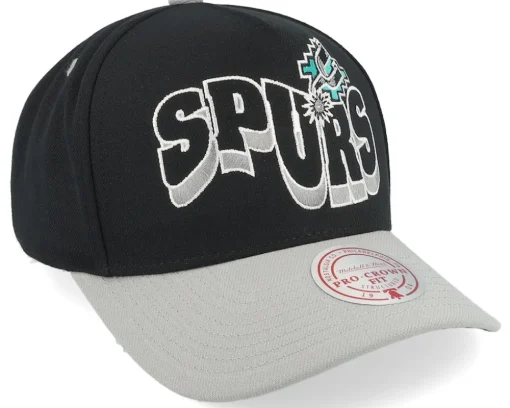 San Antonio Spurs Wavy Pro Black/Grey Adjustable - Mitchell & Ness