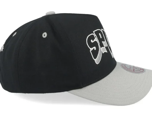 San Antonio Spurs Wavy Pro Black/Grey Adjustable - Mitchell & Ness