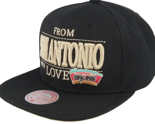 San Antonio Spurs With Love Black Snapback - Mitchell & Ness