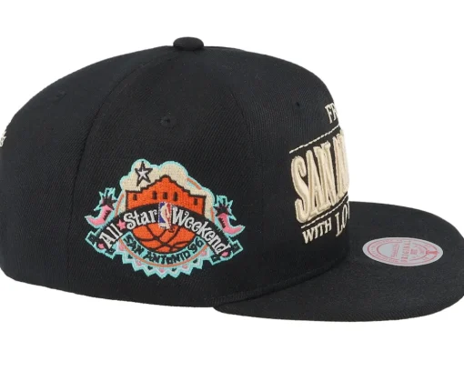 San Antonio Spurs With Love Black Snapback - Mitchell & Ness