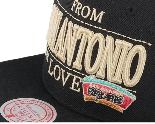 San Antonio Spurs With Love Black Snapback - Mitchell & Ness