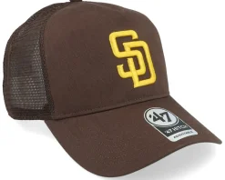 San Diego Padres Mesh Htch Brown Trucker - 47 Brand