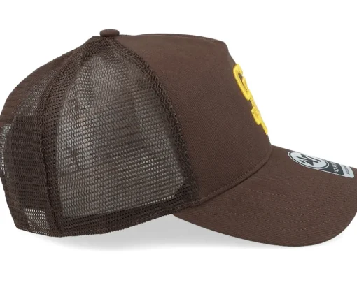 San Diego Padres Mesh Htch Brown Trucker - 47 Brand