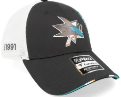 San Jose Sharks Authentic Pro Draft Podium Black/White Trucker - Fanatics