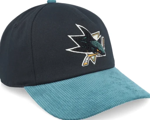 San Jose Sharks Burnett Black/Blue Corduroy A-Frame Adjustable - American Needle