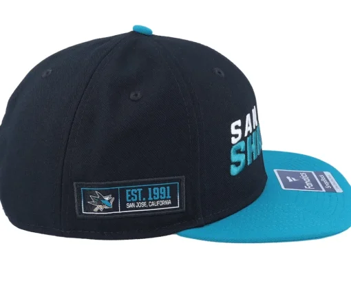 San Jose Sharks Iconic Color Blocked Black/Active Blue Snapback - Fanatics
