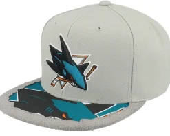 San Jose Sharks Munch Time Grey Snapback - Mitchell & Ness