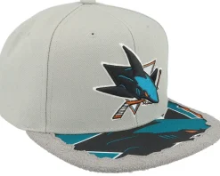 San Jose Sharks Munch Time Grey Snapback - Mitchell & Ness