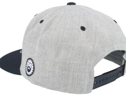 Saw Blade Logo Heather Grey/Black Snapback - Bearded Man