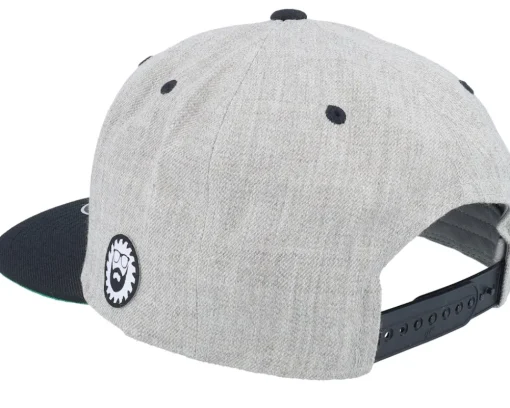 Saw Blade Logo Heather Grey/Black Snapback - Bearded Man