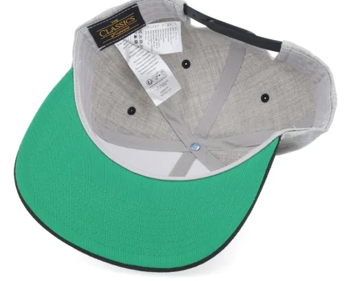 Saw Blade Logo Heather Grey/Black Snapback - Bearded Man