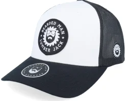 Saw Blade Logo Retro Black/White/Black Trucker - Bearded Man