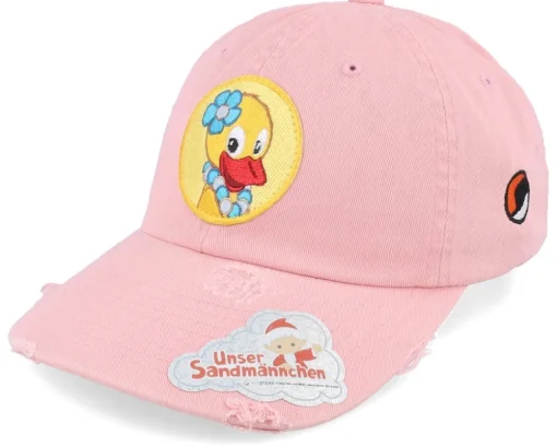 Schnatterinchen round Patch Pink Destroyed Dad Cap - Unser Sandmännchen