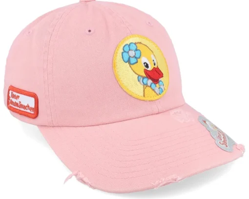 Schnatterinchen round Patch Pink Destroyed Dad Cap - Unser Sandmännchen