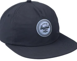 Scout Rubber Patch Black Wrinkled Strapback - Herschel