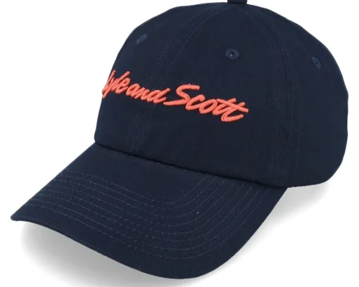 Script Embroidery Baseball Cap Dark Navy Dad Cap - Lyle & Scott