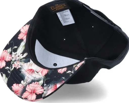 Sea Horse Silhouette Black/Floral Red Snapback - Iconic